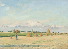 Sklenený obraz - Camille Pissarro, Landscape, Ile de France, reprodukcia (70x50 cm)
