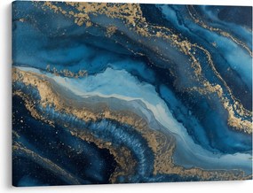 Obraz - Modrá mramorová abstrakcia (70x50 cm)
