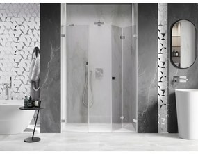 Mexen Lunar-F, pravé skladacie sprchové dvere 140 cm, 8mm číre sklo, chrómový profil, 836S-140-050-01-00-P