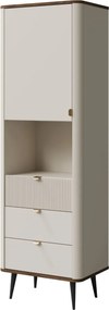 Regál na nožičkách so zásuvkami 60 cm Marly kašmír/orech