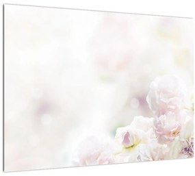 Sklenený obraz nežných kvetov (70x50 cm)