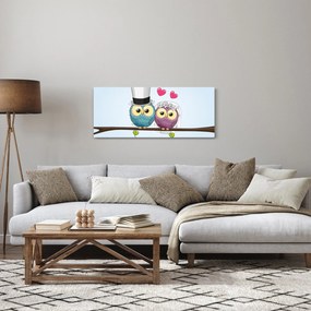 Obraz - Zamilované sovičky (120x50 cm)