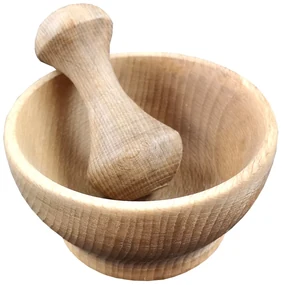 AMADEA Drevený mažiar, masívne drevo, 10,5 cm