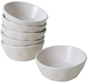 Súprava 6 kameninových misiek Facetta 12 cm, krémová