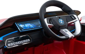 Ramiz BMW i4 batériové auto pre deti Červené + Pomalý štart + EVA + Eko koža + LED audio + Diaľkové ovládanie