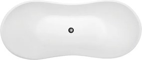 Besco Voľne stojaca vaňa z liateho mramoru Viya Glam 160x70 (170x71) BESCO-Rozmery: 158x70,5, BESCO-Farba: Biela/grafit