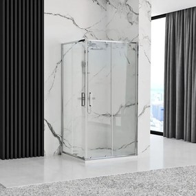 Rea Punto, sprchovací kút s posuvnými dverami 80x100 + biela sprchová vanička Savoy, KPL-K1009