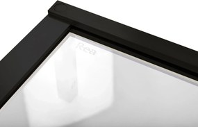 Sprchový kút REA HUGO DOUBLE BLACK 90x80, čierny/transparent - bez vaničky