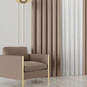 Kapučínový záves VELVET z mäkkej zamatovej látky  - šité na mieru