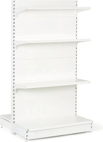 Predajný regál obojstranný, plné steny, 1900 x 1000 x 900 mm, základná, biela