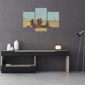 Obraz - Eugène Boudin, Women on the Beach at Berck, reprodukcia (90x60 cm)