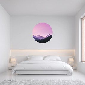 120x120cm Fialové hory - textilná nálepka na stenu Veľkosť: 60 cm