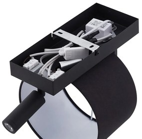 Moderná nástenná lampa čierna okrúhla s lampou na čítanie - Puglia