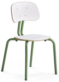 Školská stolička YNGVE, so 4 nohami, zelená, biela, V 460 mm
