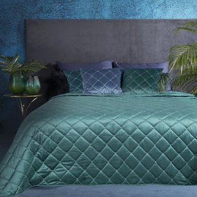 Dekorstudio Zamatový prehoz na posteľ AMARETA v tmavotyrkysovej farbe Rozmer prehozu (šírka x dĺžka): 220x240cm