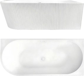 Rea Wenus, akrylová rohová vaňa 1700x800x575 mm, pravá, biela s bielou odtokovou zátkou, REA-W0130