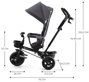 KINDERKRAFT - Detská trojkolka AVEO šedá