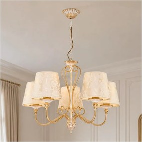 Brilagi - Luster na reťazi SONIA 5xE27/15W/230V pr. 64 cm krémová/patina