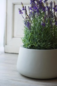 Kvetináč GORDO, sklolaminát, výška 21 cm, krémový