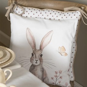 Bavlnený podsedák s výplňou s motívom králika Rustic Easter Bunny - 40 * 40 cm