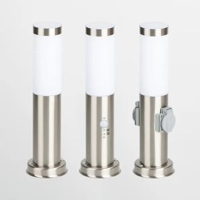 Brilagi - Vonkajšia lampa s 2 zásuvkami SCHUKO NOVA 1xE27/15W/230V 40 cm IP44 chróm