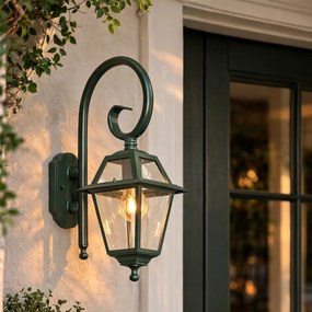 Klasické vonkajšie nástenné svietidlo tmavozelené IP44 - Berta