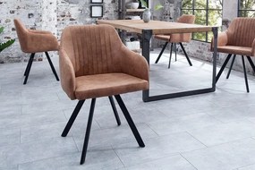 Nemecko -  Retro dizajnová stolička LUCCA vintage hnedá