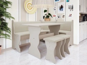 Rohová sedačka do kuchyne + stolík + taburetky Samot, Farby:: kašmír + trinity 02