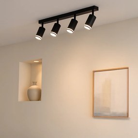 Bodové svietidlo Pipe Ring, 4x čierne kovové tienidlo, b