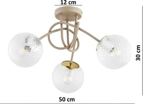 BRILAGI - Prisadený luster STELLA 3xE27/60W/230V béžová/zlatá