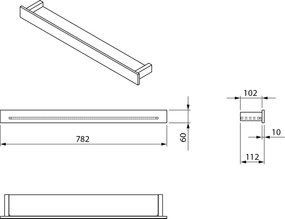 Sapho Sapho, PATRON polica s hrazdou 78cm, biela, PX785W