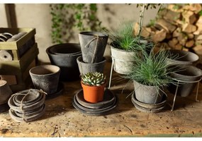 Set 3 sivých terakotových kvetináčov Esschert Design