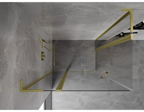 Mexen Mist L Duo, 2-krídlový sprchový kút 100 x 90 cm, číre sklo, zlatá matná, 8A4L-100-090-55-00