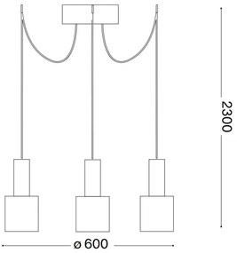 Ideal Lux - Luster na lanku HOLLY 3xE27/60W/230V pavúk čierna