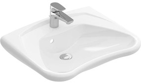 VILLEROY &amp; BOCH ViCare závesné umývadlo s otvorom, s prepadom, 600 x 490 mm, biela alpská, s povrchom CeramicPlus, 711963R1