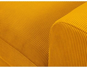 Menčestrová rozkladacia/s úložným priestorom rohová pohovka v horčicovej farbe (ľavý roh/s leňoškou) Kyoto – Cosmopolitan Design