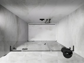 Mexen Lunar L, ľavé otočné sprchové dvere 150 cm, 8mm číre sklo, brúsený grafit profil, 834SL-150-050-66-00-L
