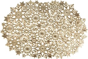 Vianočná podložka zlatá v tvare snehových vločiek – 30 x 45 cm