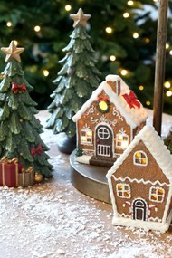 Perníková chalúpka Gingerbread Noël LED - 9,5 * 5 * 12,5 cm / 2xLR44
