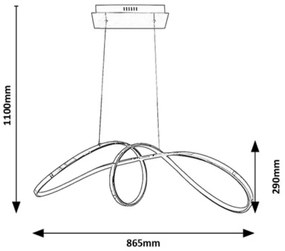 Rabalux 5358 - LED Luster na lanku AISHA LED/38W/230V