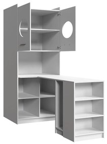 Rohový PC stolík Paralia PD02 (biela + lesk biely). Vlastná spoľahlivá doprava až k Vám domov. 1058960