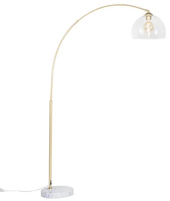 Inteligentná oblúková lampa mosadzná s čírym sklom vrátane WiFi G95 - Arc