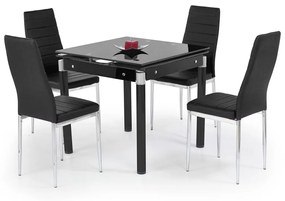 Sklenený rozkladací jedálenský stôl Kent - čierna