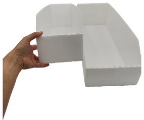 Úložný box, plastový biely 15x50x16 cm – do špajze aj do skrine KARTONPLAST