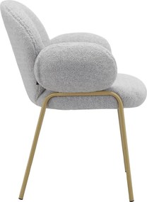 Svetlosivé čalúnené jedálenské kreslá v súprave s podrúčkami 2 ks Iwama – Støraa