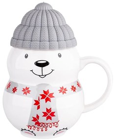 Altom Vianočný hrnček so silikónovým viečkom Christmas Bear, 350 ml