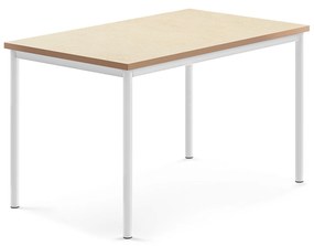 Stôl SONITUS, 1200x800x720 mm, linoleum - béžová, biela