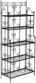 Kovová polica regál Caria - Čierna