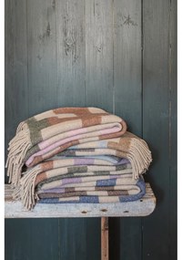 Ružovo-hnedá deka s prímesou vlny 130x190 cm Maze - Mette Ditmer Denmark