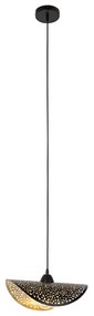 Orientálne závesné svietidlo čierne so zlatom 35 cm - Japke